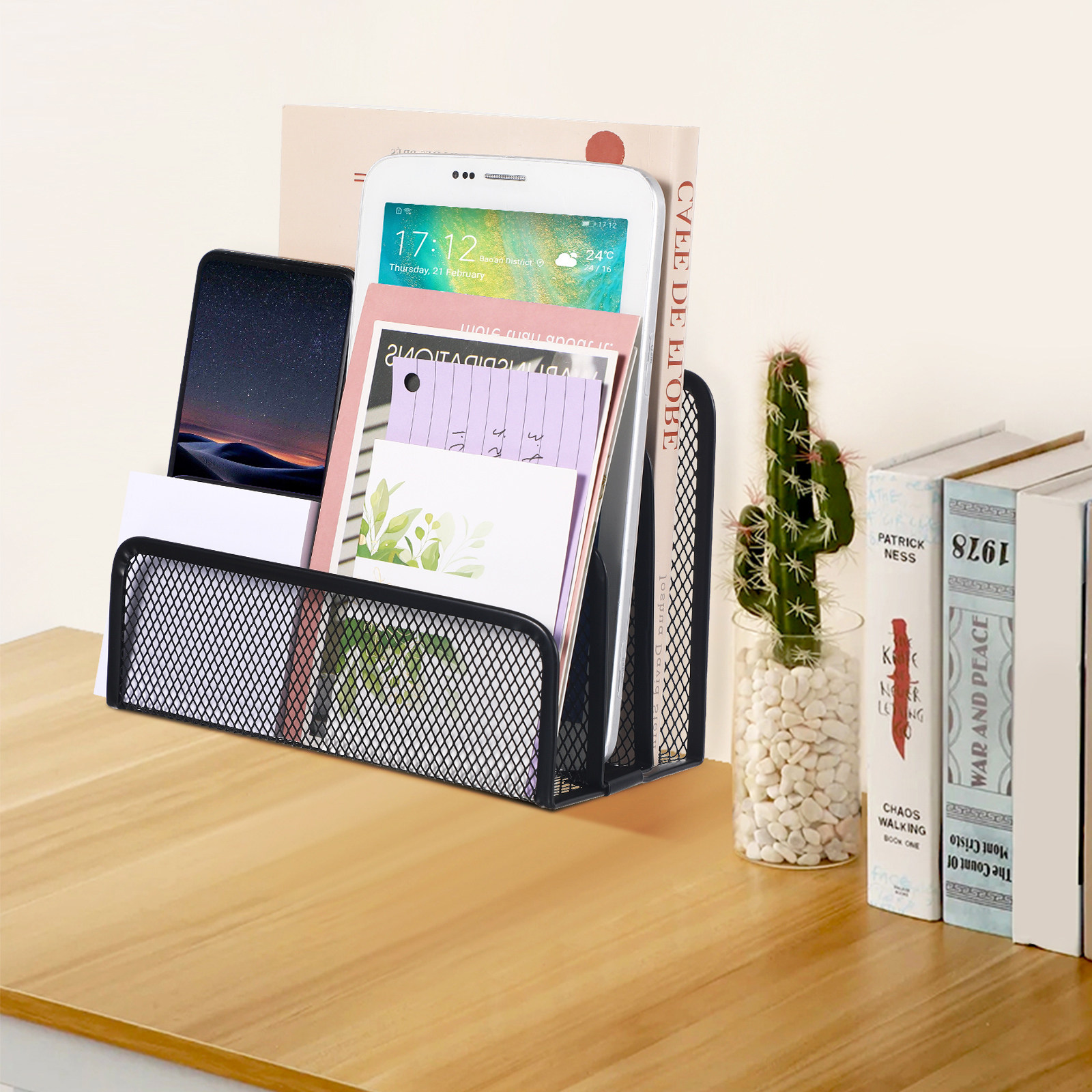 Three Compartment Metal Mesh D - Magazine Holder Rack 评论和价格